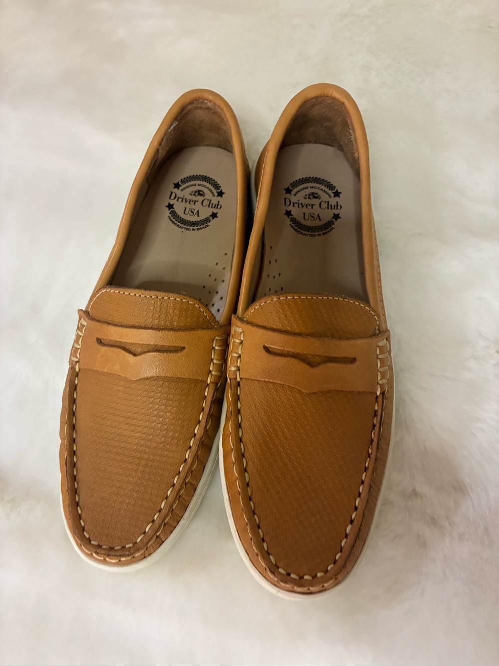 Driver Club USA Tan/Cognac Kids Slip-On Penny Loafers